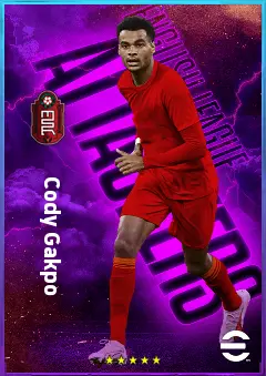 Cody Gakpo eFootball 2026 player card, 83 OVR CF