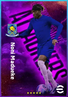 Noni Madueke eFootball 2026 player card, 80 OVR RWF