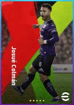 Josué Colmán eFootball 2026 player card, 77 OVR LMF