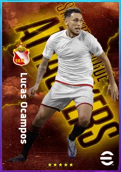 Lucas Ocampos eFootball 2026 player card, 81 OVR LWF