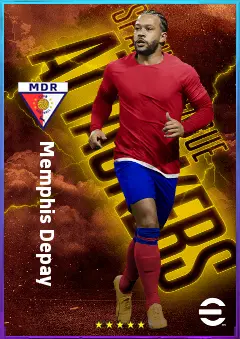Memphis Depay eFootball 2026 player card, 82 OVR CF