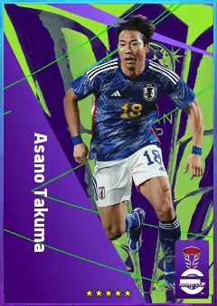 Asano Takuma eFootball 2026 player card, 78 OVR RWF