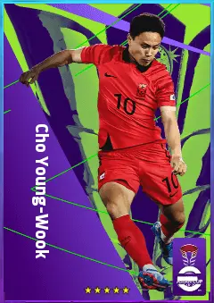 Cho Young-Wook eFootball 2026 player card, 77 OVR CF