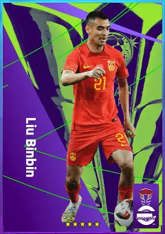 Liu Binbin eFootball 2026 player card, 76 OVR LMF