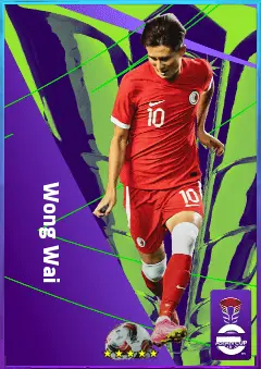 Wong Wai eFootball 2026 player card, 76 OVR AMF