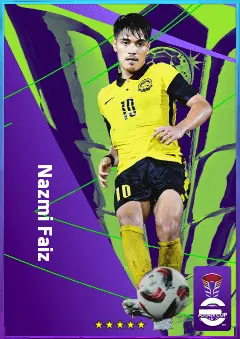 Nazmi Faiz eFootball 2026 player card, 72 OVR AMF