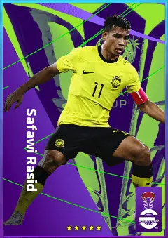 Safawi Rasid eFootball 2026 player card, 74 OVR RWF