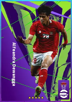 Alfeandra Dewangga eFootball 2026 player card, 75 OVR CB