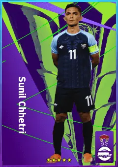 Sunil Chhetri eFootball 2026 player card, 76 OVR CF