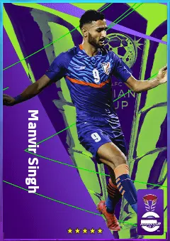 Manvir Singh eFootball 2026 player card, 74 OVR CF