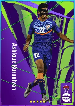 Ashique Kuruniyan eFootball 2026 player card, 75 OVR LMF