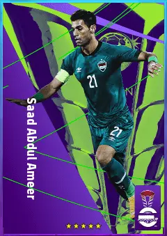Saad Abdul Ameer eFootball 2026 player card, 76 OVR DMF