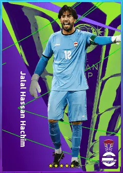 Jalal Hassan Hachim eFootball 2026 player card, 74 OVR GK