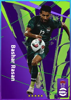 Bashar Rasan eFootball 2026 player card, 77 OVR AMF