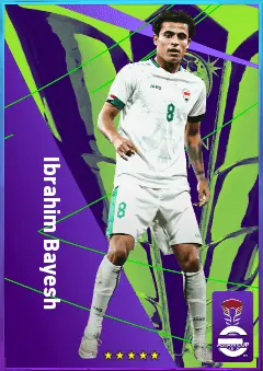 Ibrahim Bayesh eFootball 2026 player card, 76 OVR RWF