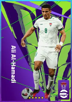 Ali Al-Hamadi eFootball 2026 player card, 75 OVR CF