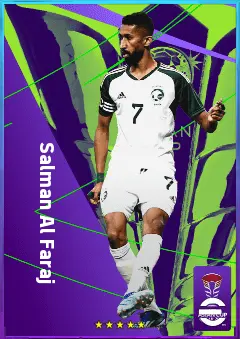Salman Al Faraj eFootball 2026 player card, 77 OVR DMF