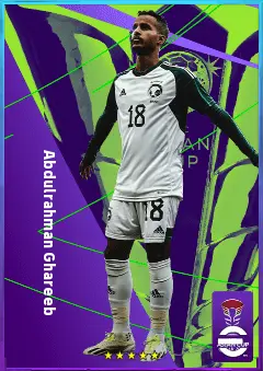 Abdulrahman Ghareeb eFootball 2026 player card, 77 OVR LMF