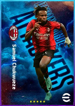 Samuel Chukwueze eFootball 2026 player card, 82 OVR RWF