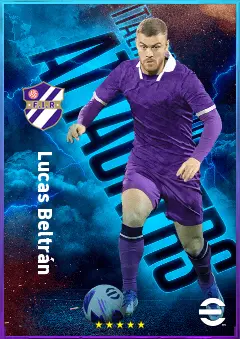 Lucas Beltrán eFootball 2026 player card, 82 OVR CF