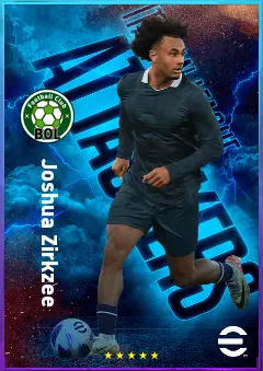 Joshua Zirkzee eFootball 2026 player card, 80 OVR CF