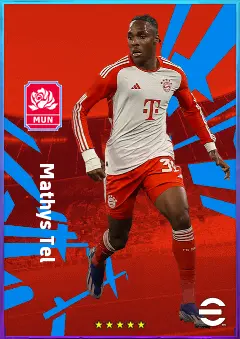 Mathys Tel eFootball 2026 player card, 81 OVR CF
