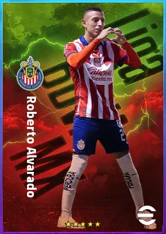 Roberto Alvarado eFootball 2026 player card, 80 OVR RWF