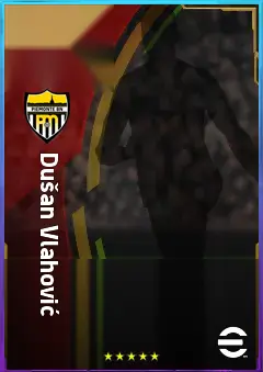 Dušan Vlahović eFootball 2026 player card, 83 OVR CF
