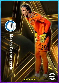 Marco Carnesecchi eFootball 2026 player card, 81 OVR GK