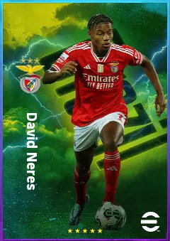 David Neres eFootball 2026 player card, 82 OVR RWF