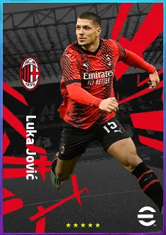 Luka Jović eFootball 2026 player card, 80 OVR CF