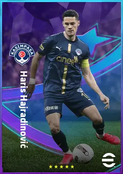 Haris Hajradinović eFootball 2026 player card, 78 OVR AMF
