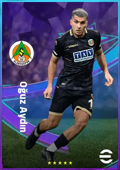 Oğuz Aydın eFootball 2026 player card, 77 OVR LWF