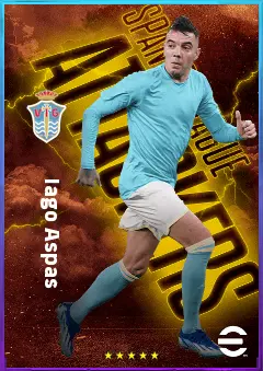 Iago Aspas eFootball 2026 player card, 82 OVR CF