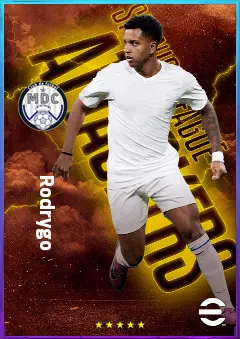 Rodrygo eFootball 2026 player card, 84 OVR RWF