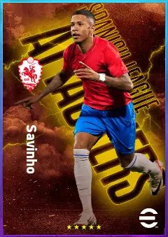 Savinho eFootball 2026 player card, 81 OVR LWF