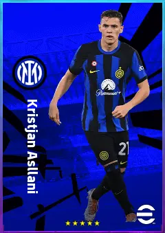 Kristjan Asllani eFootball 2026 player card, 80 OVR DMF