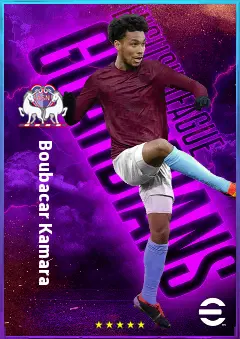 Boubacar Kamara eFootball 2026 player card, 82 OVR DMF