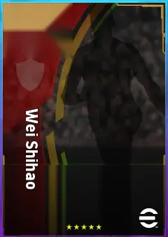 Wei Shihao eFootball 2026 player card, 76 OVR LWF