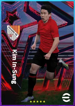 Kim In-Sung eFootball 2026 player card, 77 OVR RWF