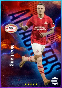 Noa Lang eFootball 2026 player card, 81 OVR LWF