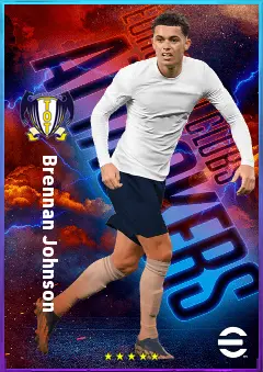 Brennan Johnson eFootball 2026 player card, 82 OVR SS
