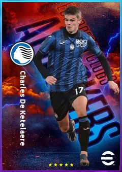 Charles De Ketelaere eFootball 2026 player card, 82 OVR AMF