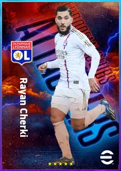 Rayan Cherki eFootball 2026 player card, 82 OVR AMF