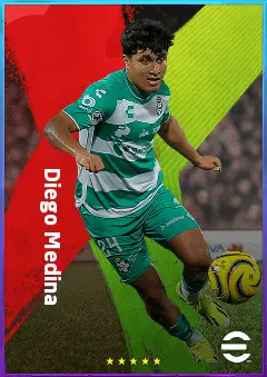 Diego Medina eFootball 2026 player card, 77 OVR RMF