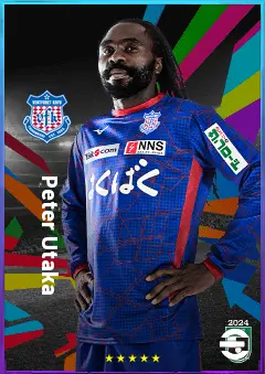 Peter Utaka eFootball 2026 player card, 76 OVR CF