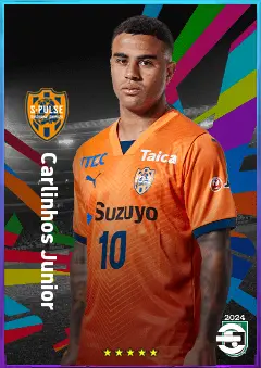 Carlinhos Junior eFootball 2026 player card, 77 OVR LWF