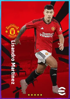 Lisandro Martínez eFootball 2026 player card, 82 OVR CB