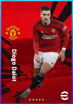 Diogo Dalot eFootball 2026 player card, 82 OVR RB