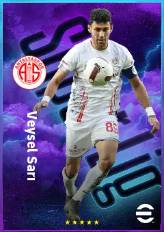 Veysel Sarı eFootball 2026 player card, 76 OVR CB